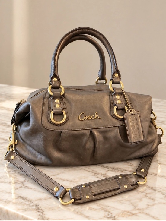 Coach Handbags - COACH Ashley Metallic Convertible Leather Satchel (F15445). Y2K 2way Purse